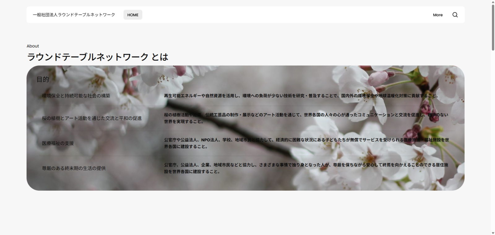 一般社団法人ラウンドテーブルネットワークサイト構築